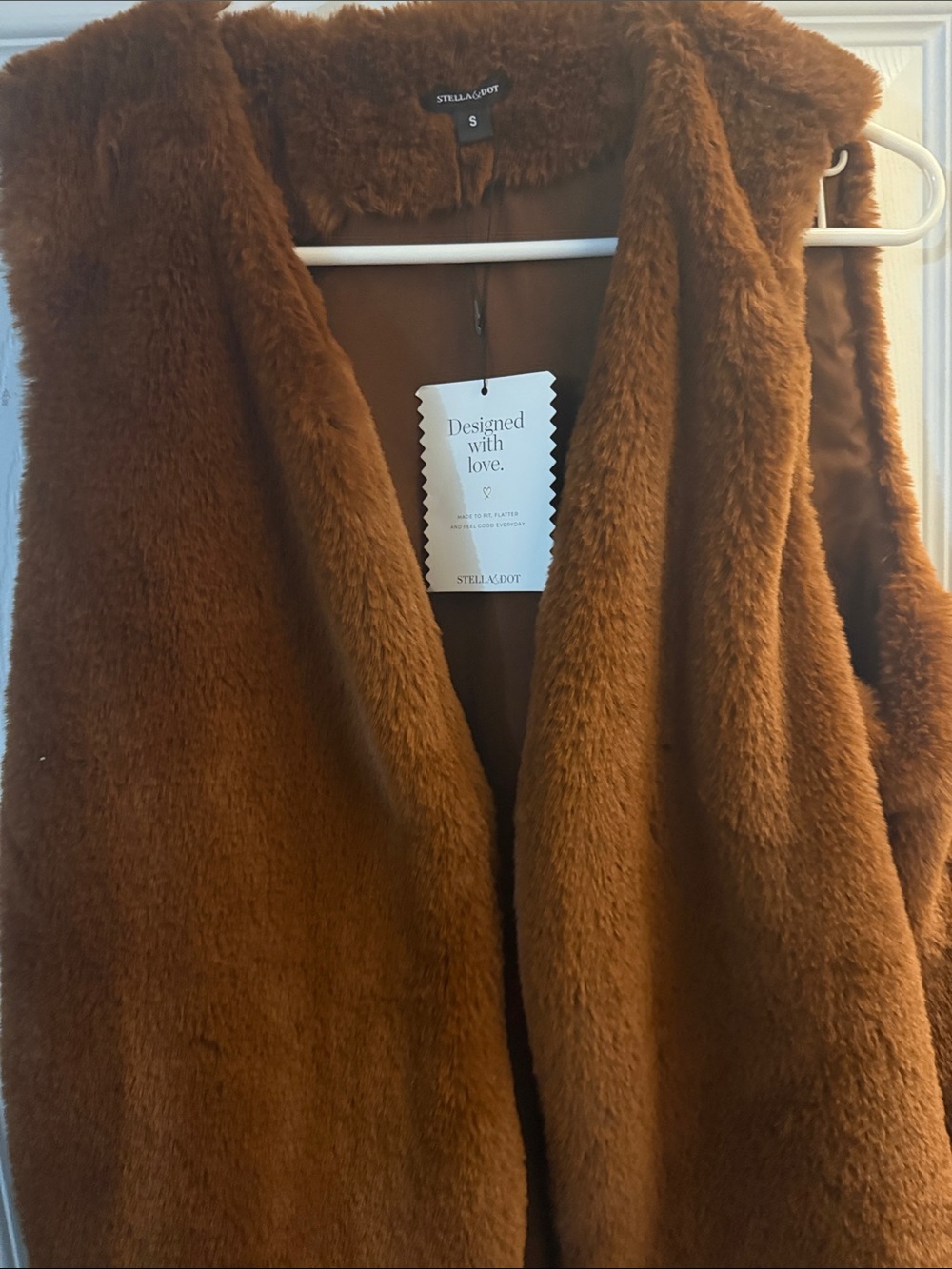 Stella & Dot Plush Faux Fur Vest - Chestnut